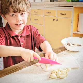 Love my little cooking buddy SO MUCH!!
.
Also he's been busy and happy for over an hour, which is a HUGE deal.
.
Link in stories for kids' knife set!
